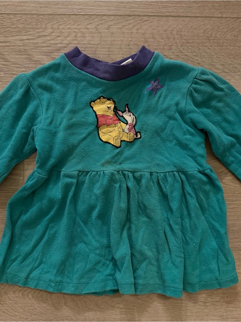 Vintage 90s Winnie The Pooh Disney Shirt 24 Months Teal Purple Pooh Piglet